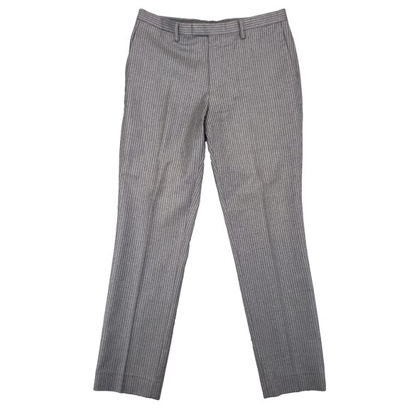 Banana Republic Marzotto Wool Dress Pants Mens 32x32 Gray Pinstripe Slacks